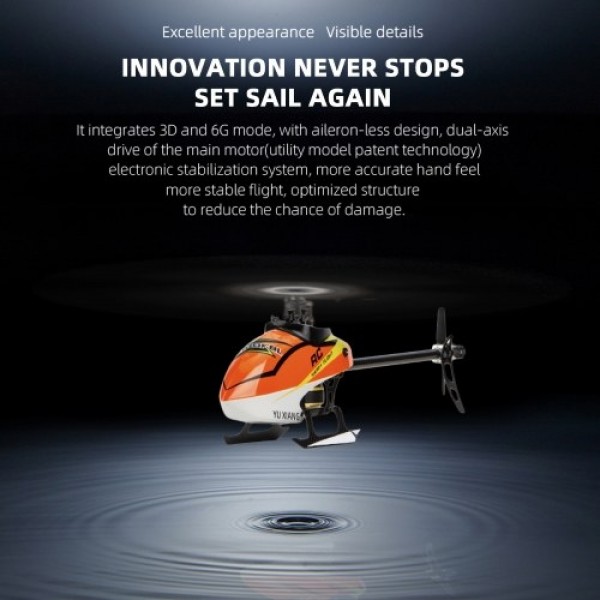 YU XIANG F180 2.4GHz 6CH Flybarless 3D/6G Stunt Helicopter RTF Dual Brushless Motor RC Helicopter