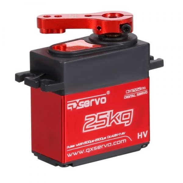 25KG Digital Servo with 25T Servo Arm IP66 Waterproof Copper Gear High Torque 180 Operating Angle