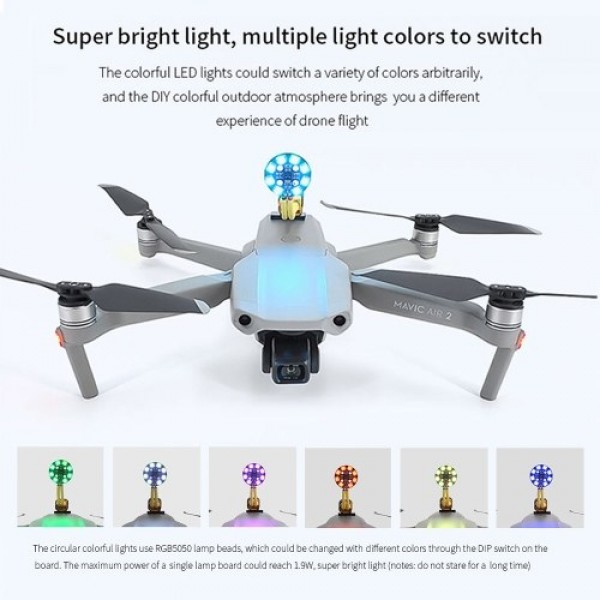 LED Colorful Light Battery External Connector Night Flight Light Drone Accessories Compatible with DJI Mavic 2 and Mavic Air 2