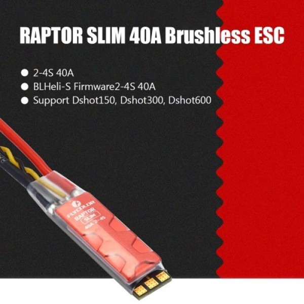 Flycolor RAPTOR SLIM 40A 2-4S Brushless ESC Dshot BLHeli-S