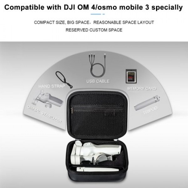 Compatible with DJI OM 4 Osmo Mobile 3 Gimbal Stabilizer Carrying Case Portable Storage Travel Bag