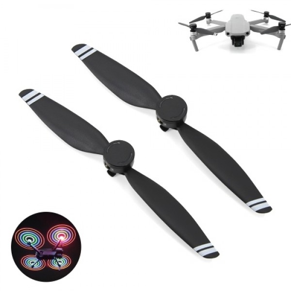 2pcs LED Propellers LED Light Flash Propellers Low-Noise Quick-Release Folding Blades for DJI Mavic Air 2 Drone