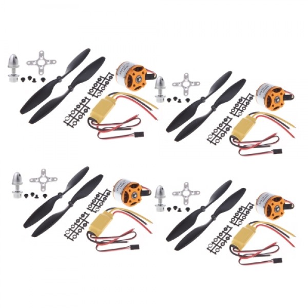 4pcs A2212 1000KV Outrunner Motor + 4pcs HP 30A ESC + 4pairs 1045 Prop (B) Quad-Rotor