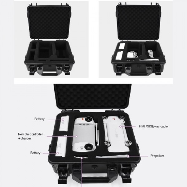 Watertight Carrying Case Hard Travel Case Portable Case Drone Storage Case Compatible with FIMI X8SE Drone