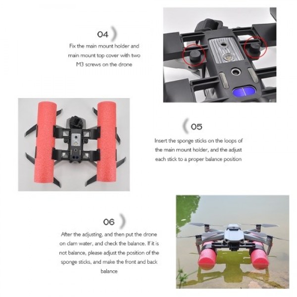 Compatible with DJI Mavic Air 2 Drone Float Holder Landing Gear Buoyancy Stick Bracket Heighten Extender Holder Training kit