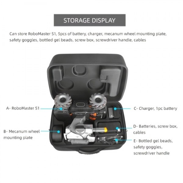 Carrying Case Hard Shell Storage Case for DJI RoboMaster S1 Travel Transport Protection Carrying Bag