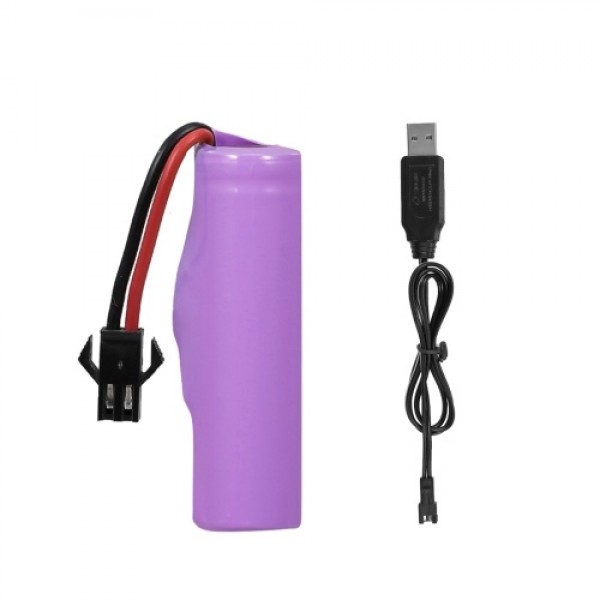 3.7V 500mAh Battery &amp; Charging Cable for 1/28 2.4GHz RC Stunt Car