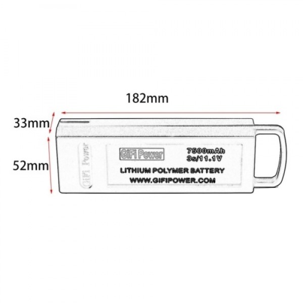 11.1V 7500mAh 3S Lightweight Compact Replacement Lithium Polymer Battery for YUNEEC Q500 Q500+ Q500+ PRO Q500 4K RC Drone