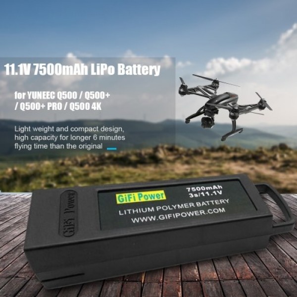 11.1V 7500mAh 3S Lightweight Compact Replacement Lithium Polymer Battery for YUNEEC Q500 Q500+ Q500+ PRO Q500 4K RC Drone