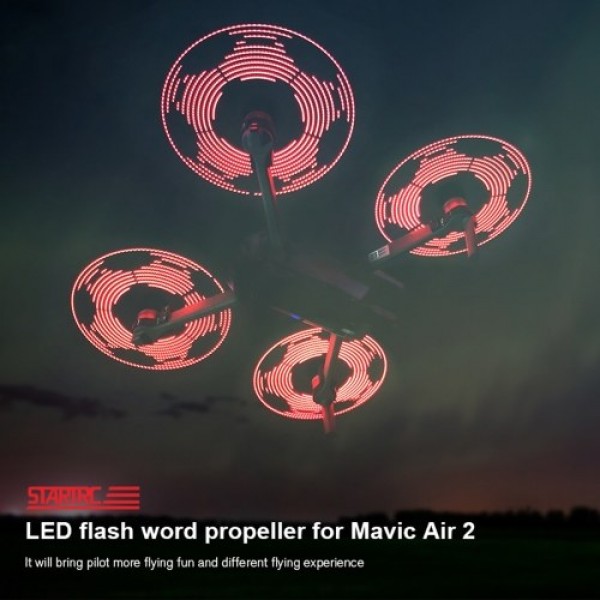 LED Flash Propeller Compatible with DJI Mavic Air 2 Low Noise Quick Release Rechargeable for Party Proposal Performance