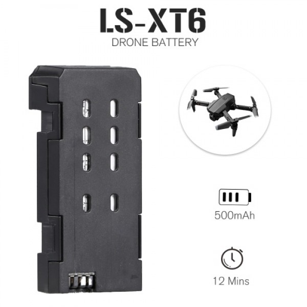 3.7V 500mAh Lithium Replacement Battery Modular Battery Compatible with LS-XT6 RC Drone