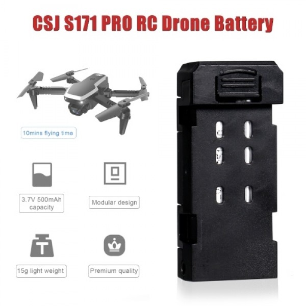 Battery for CSJ S171 PRO RC Drone 3.7V 500mAh Rechargeble Lithium Battery