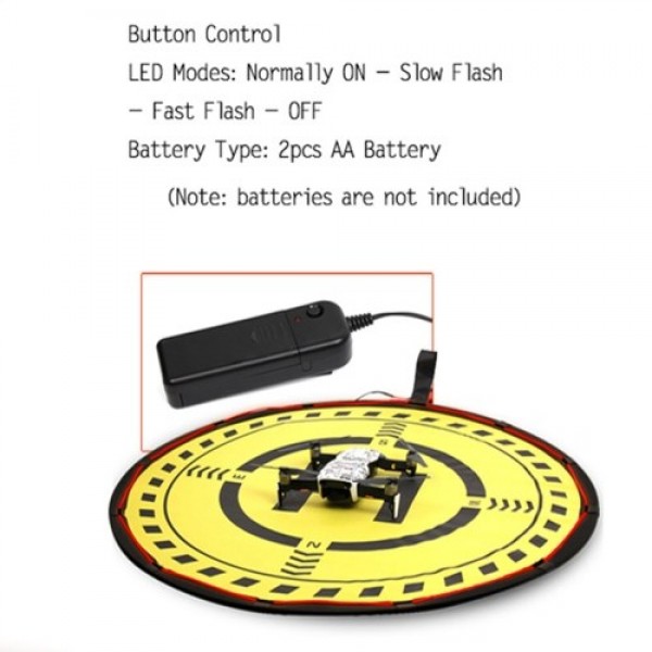 70cm/27.5inch RC Drone Landing Pad with LED Light Drone Parking Apron Waterproof Fast Fold 2-sides Available Compatible with DJI