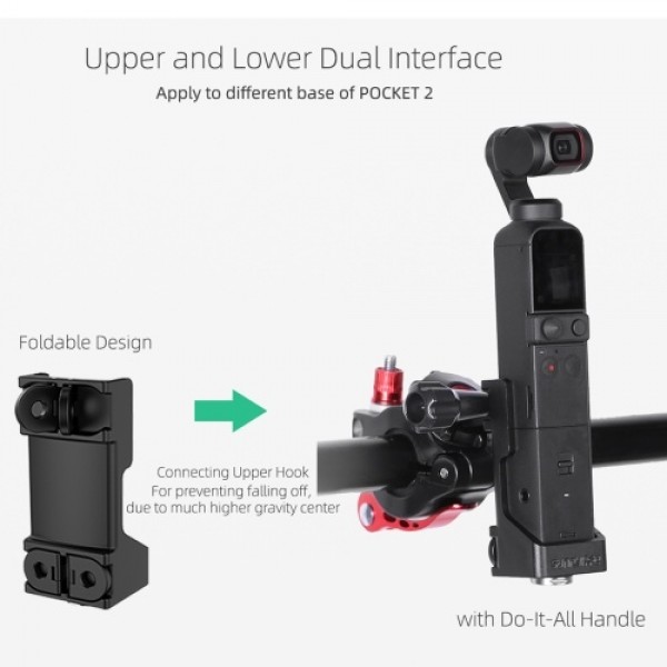 Dual Hook Adapter Stabilizer with 1/4'' Scew Compatible with DJI Pocket 2 Handheld Gimbal Camera