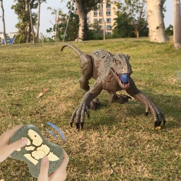 2.4 Ghz Simulation RC Velociraptor Realistic Dino Remote Control Dinosaur with LED Light Roaring