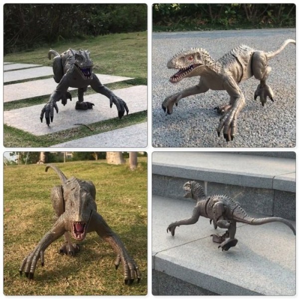 2.4 Ghz Simulation RC Velociraptor Realistic Dino Remote Control Dinosaur with LED Light Roaring