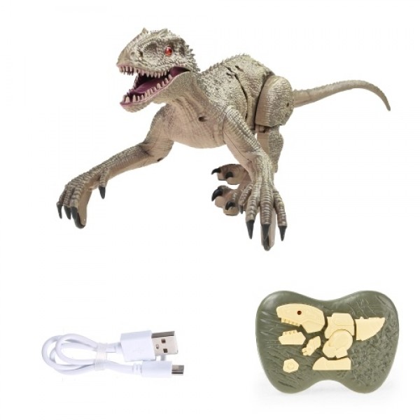 2.4 Ghz Simulation RC Velociraptor Realistic Dino Remote Control Dinosaur with LED Light Roaring