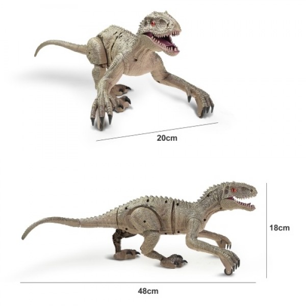 2.4 Ghz Simulation RC Velociraptor Realistic Dino Remote Control Dinosaur with LED Light Roaring