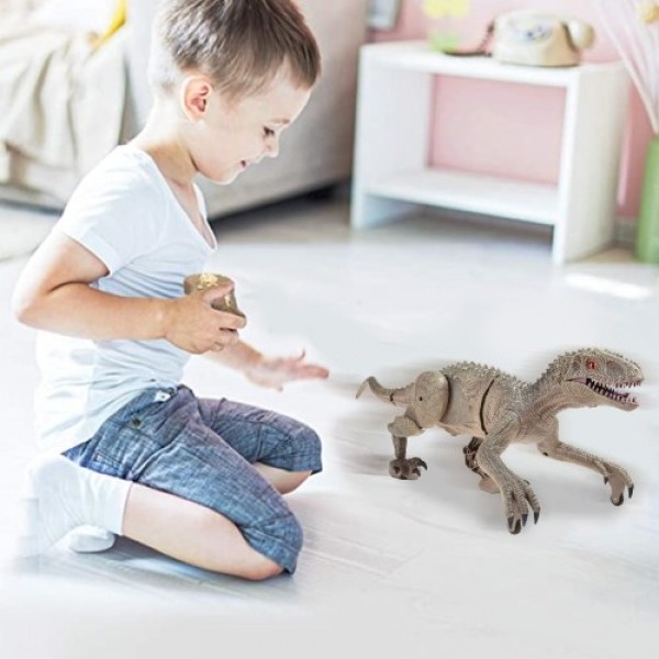 2.4 Ghz Simulation RC Velociraptor Realistic Dino Remote Control Dinosaur with LED Light Roaring