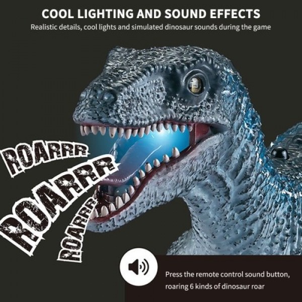 Remote Control Dinosaur Toys RC Dinosaur with LED Light Roaring Simulated Walking One-click Demo