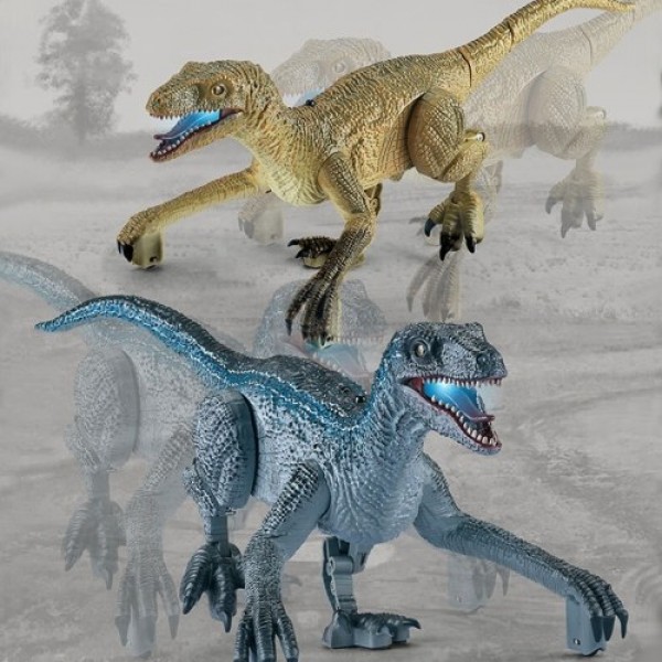 Remote Control Dinosaur Toys RC Dinosaur with LED Light Roaring Simulated Walking One-click Demo