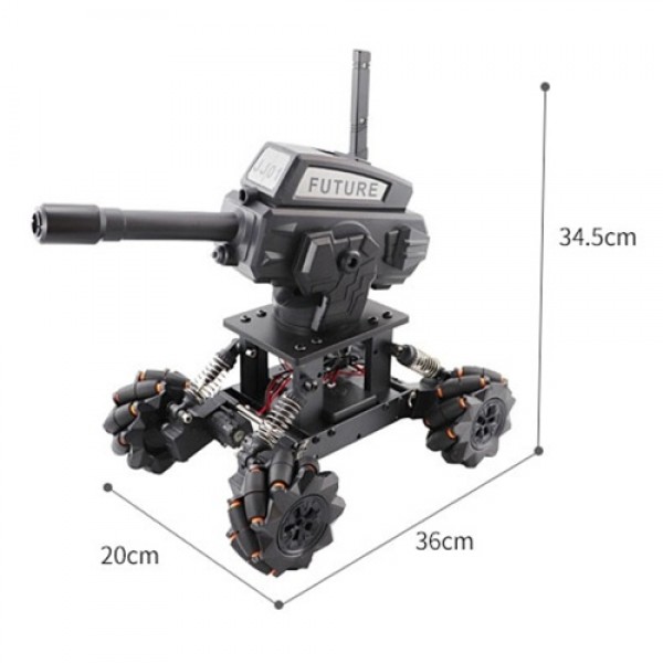 JJ01 DIY 2.4GHz 14CH 4WD RC Car Alloy Frame Mecha War Cannon Car