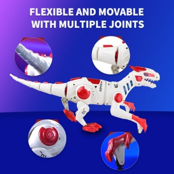 2.4Ghz Simulated Walking 4 Channel Mechanical Dinosaur Toy with Light and Sound