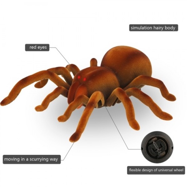 RC Spider Kids Remote Control Toy Realistic Simulation for Pranks and Halloween with Scurrying Movement Glowing Eyes