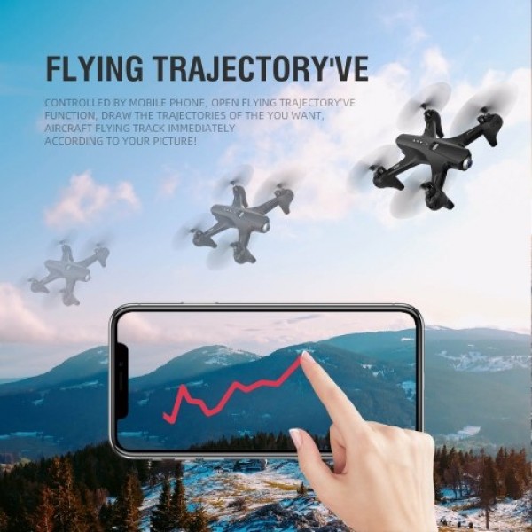 1080P Dual Camera WiFi FPV Drone Folding Drone Headless Mode One Key Return Drone for Adults