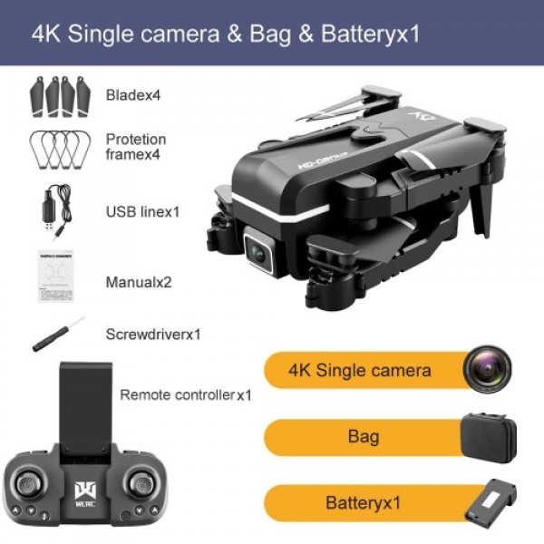 KK1 Wifi FPV 4K Camera RC Drone Folding Quadcopter with Gravity Sensor Control Headless Mode Gesture Photo Video