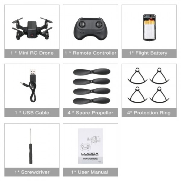 480P Camera Mini RC Drone RC Quadcopter with Function Headless Mode One Button Takeoff Landing Trajectory Flight