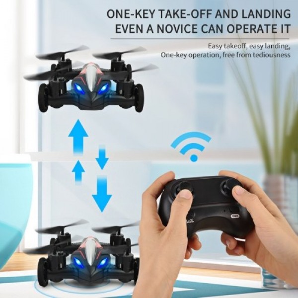 2 in 1 RC Car RC Drone Land Air RC Toys One Key Take off Landing 3D Flight Headless Mode Night Light