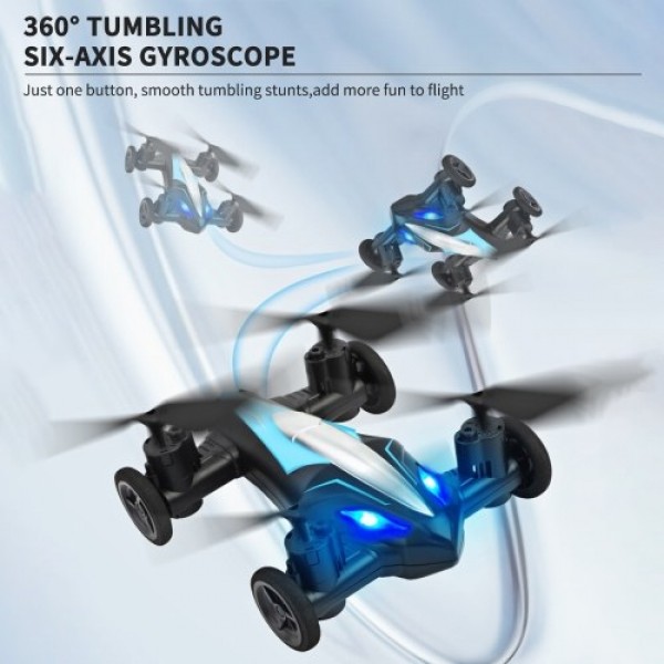 2 in 1 RC Car RC Drone Land Air RC Toys One Key Take off Landing 3D Flight Headless Mode Night Light