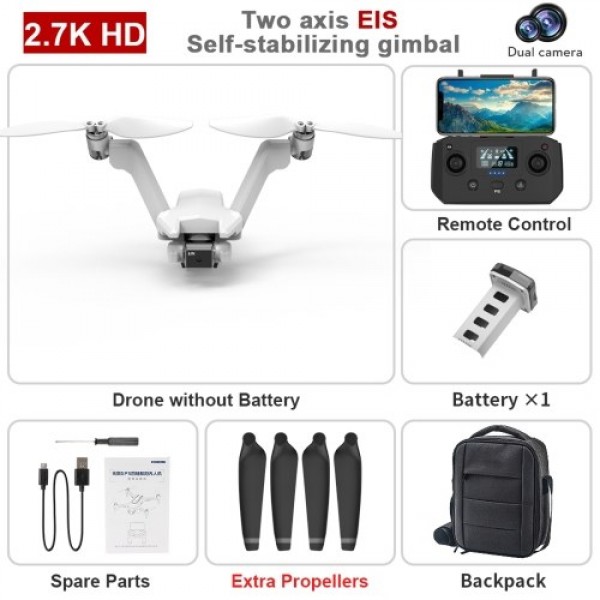 L100 V-shaped 5G Wifi GPS RC Drone with 2.7K Camera EIS 2-axis Gimbal Brushless Motor Quadcopter with ​Storage Bag