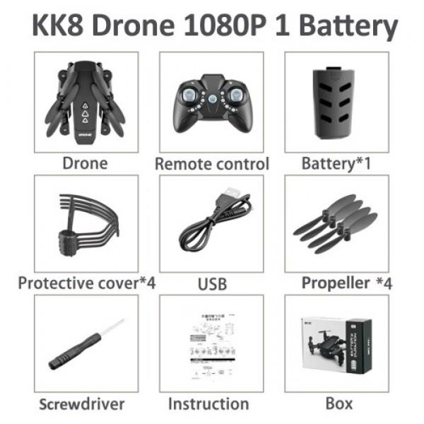 KK8 Mini Drone RC Quadcopter 15mins Flight Time 360 Degree Flip 6-Axis Gyro Altitude Hold Headless Remote Control