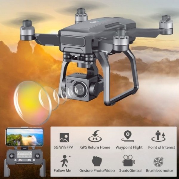 SJRC F7 PRO 5G WIFI GPS FPV 4K Camera Drone with 3-Axis Gimbal Mechanical Max 3km Control Distance with Shoulder Bag