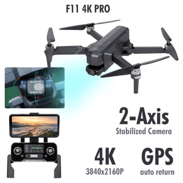 SJRC F11 PRO 5G Wifi FPV GPS RC 4K Camera 2-axis Gimbal with Storage Bag 26mins Flight Time 1500m Control Distance