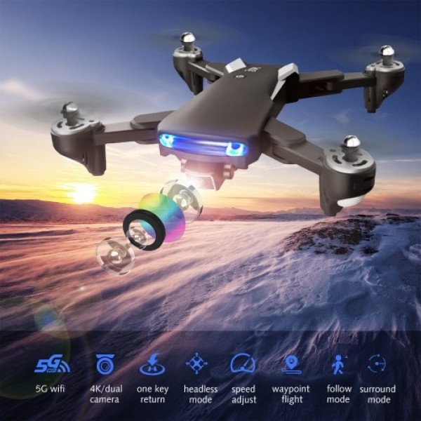 KK7 Pro 5G Wifi GPS 6K RC Drone Dual Camera Foldable Optical Flow Positioning RC Quadcopter with Storage Bag