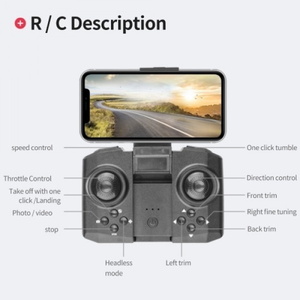 X1 WiFi FPV 4K Camera Mini Foldable Quadcopter with Function Trajectory Flight Headless Mode 3D Flight with Storage Bag