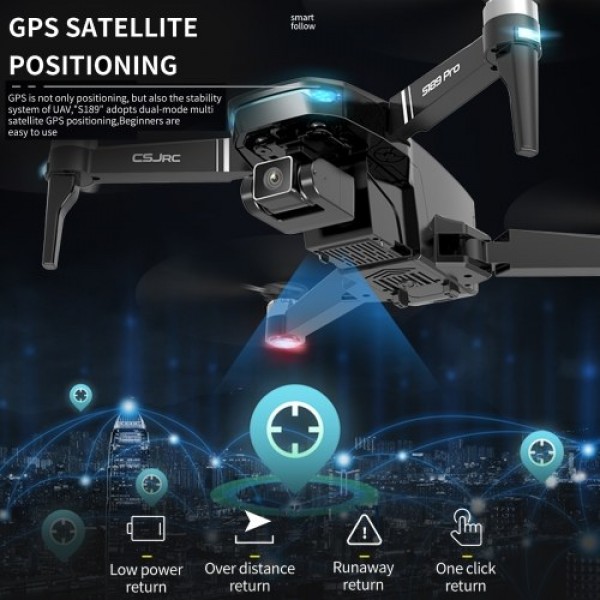 CSJ S189 PRO 5G Wifi FPV GPS 4K Camera Drone Brushless Motor Quadcopter Dual Camera Drone with Storage Bag