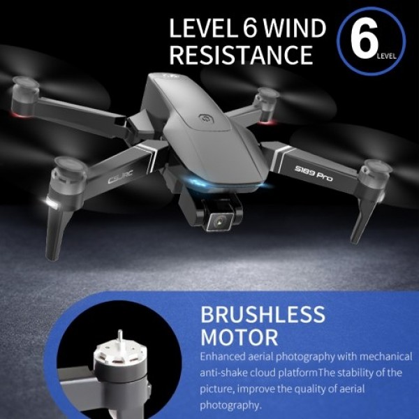 CSJ S189 PRO 5G Wifi FPV GPS 4K Camera Drone Brushless Motor Quadcopter Dual Camera Drone with Storage Bag