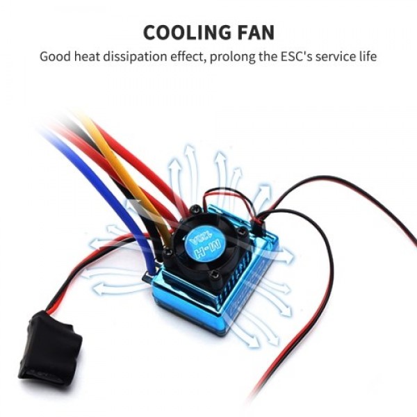 120A ESC Brushless Electric Speed Controller XT60 Plug for 1/8 1/10 1/12 RC Car RC Boat Part