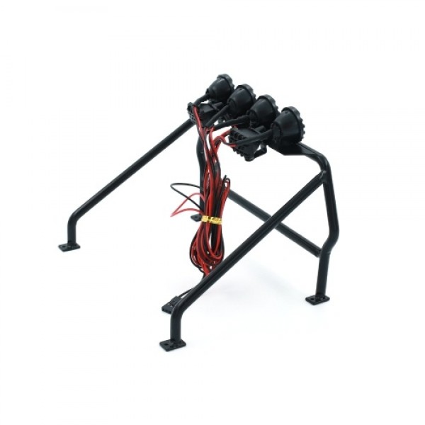 Metal Roll Cage Bucket with LED Lights Compatible with 1/10 Axial SCX10 D90 Tamiya CC01 TF2 RC Car