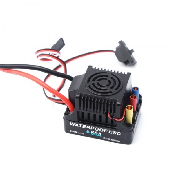 60A Brushless 2-4S ESC Electric Speed Controller 6V 5A BEC T Plug for 1/8 1/10 RC Car