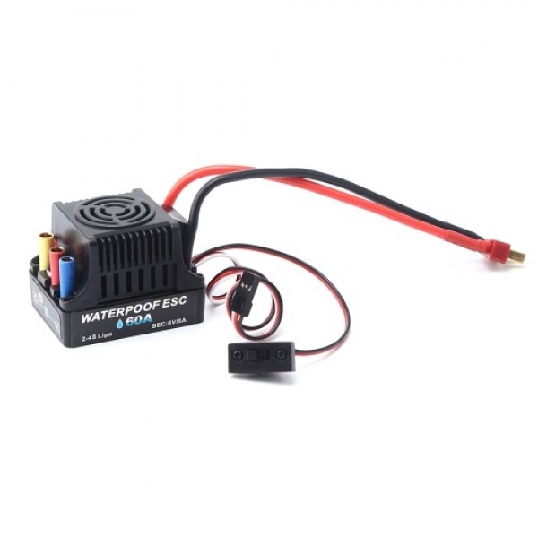 60A Brushless 2-4S ESC Electric Speed Controller 6V 5A BEC T Plug for 1/8 1/10 RC Car