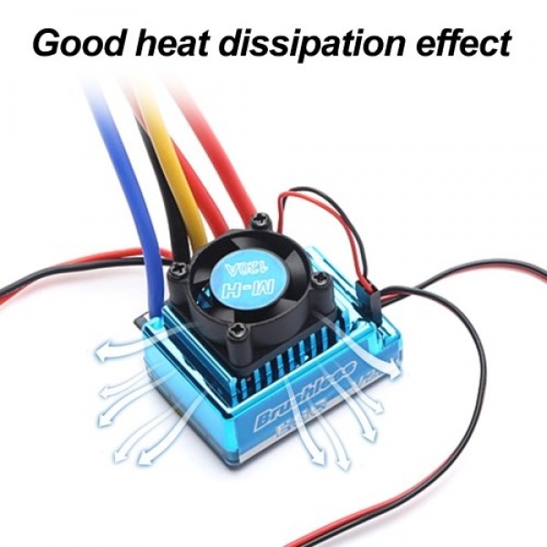 2300KV Brushless Motor 3650 Waterproof Motor with 120A Brushless ESC XT60 Plug Programming Card Heat Sink for 1/8 1/10 1/12 RC C