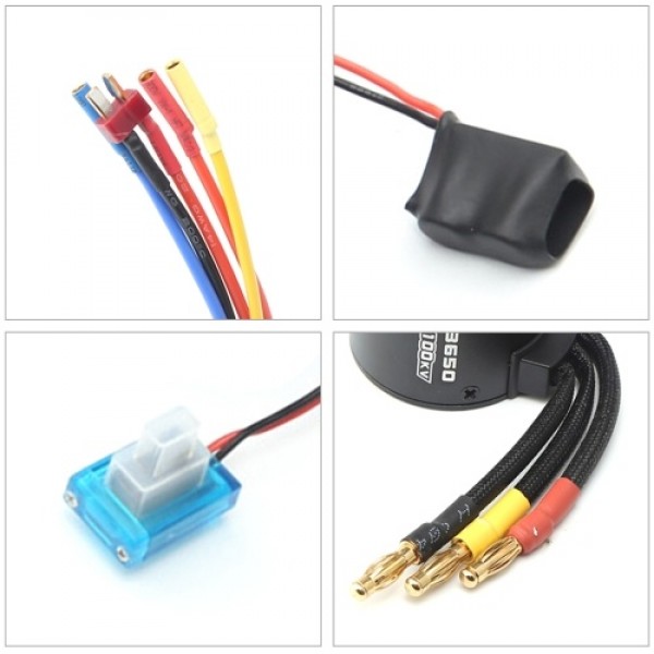 3650 Brushless Motor 3100KV with 120A Brushless ESC Heat Sink Programming Card for 1/8 1/10 RC Car RC Boat Part