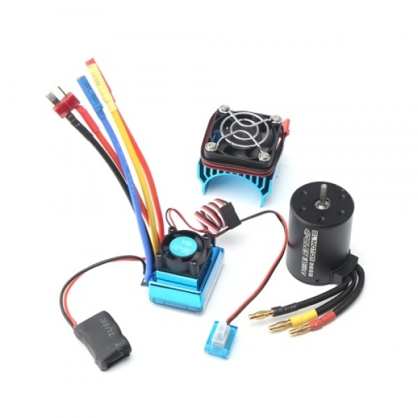 3650 Brushless Motor 3100KV with 120A Brushless ESC HeatSink for 1/8 1/10 RC Car RC Boat Part