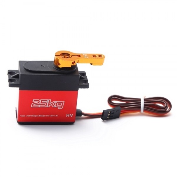 DSSERVO DS3225 25KG Metal Gear High Torque Waterproof Digital Servo with Servo Extended Cable for 1/10 1/8 RC Traxxas HSP Car Bo