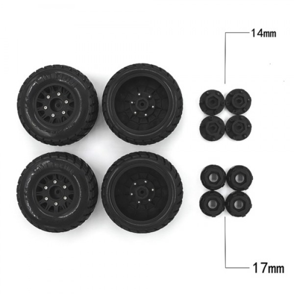 4pcs RC Car Tires Replacements for 12MM 14MM 17MM ARRMA Traxxas HSP Tamiya HPI Off-road Vehicle Short Truck